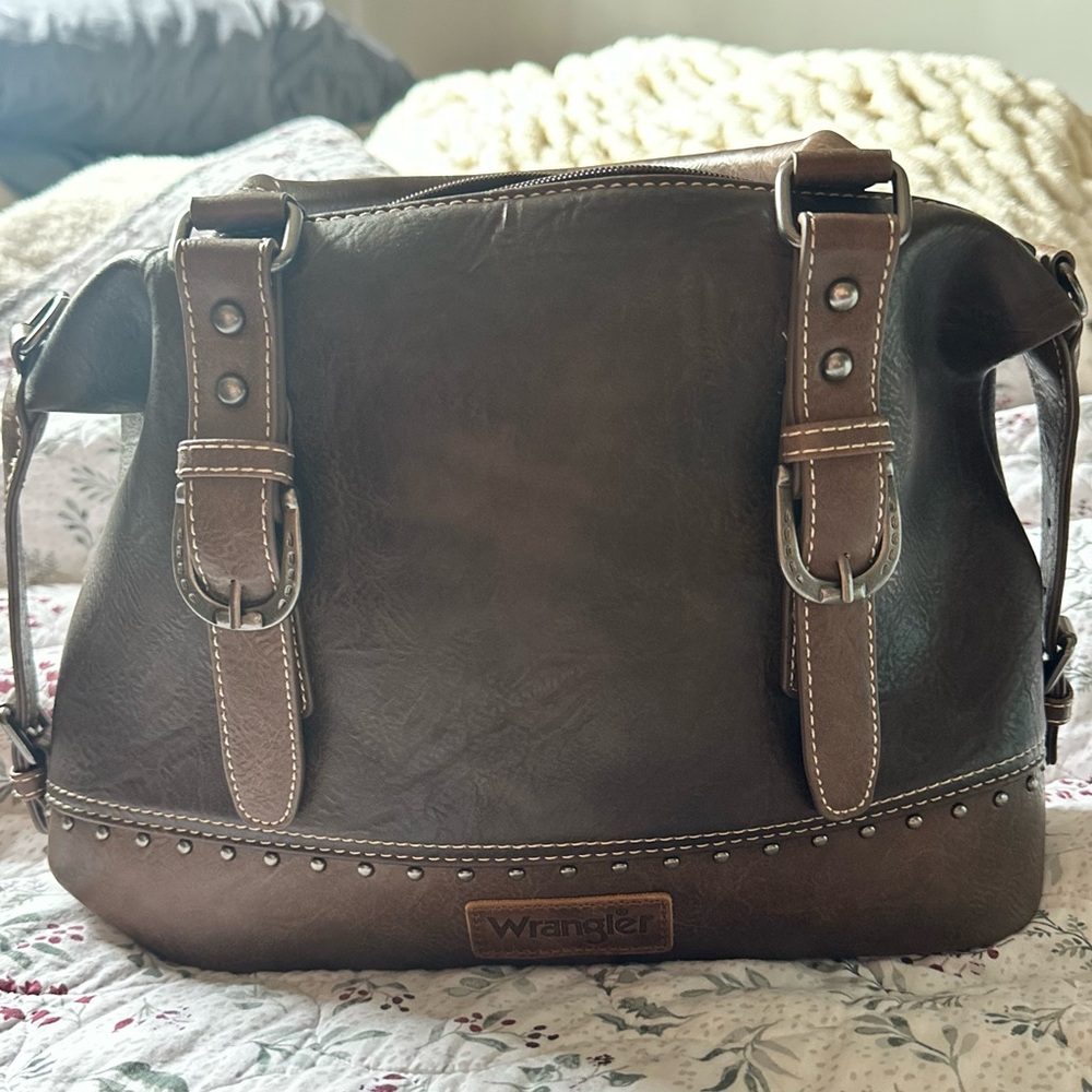 Wrangler Brown Leather Women's Bag + Wallet